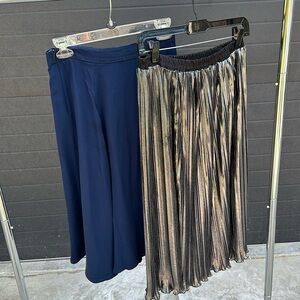 Navy Blue and Shiny Silver Skirts